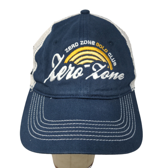 District Men's Zero Zone Gold Club Strapback Mesh Back Hat Blue White Gatorade - Picture 1 of 13